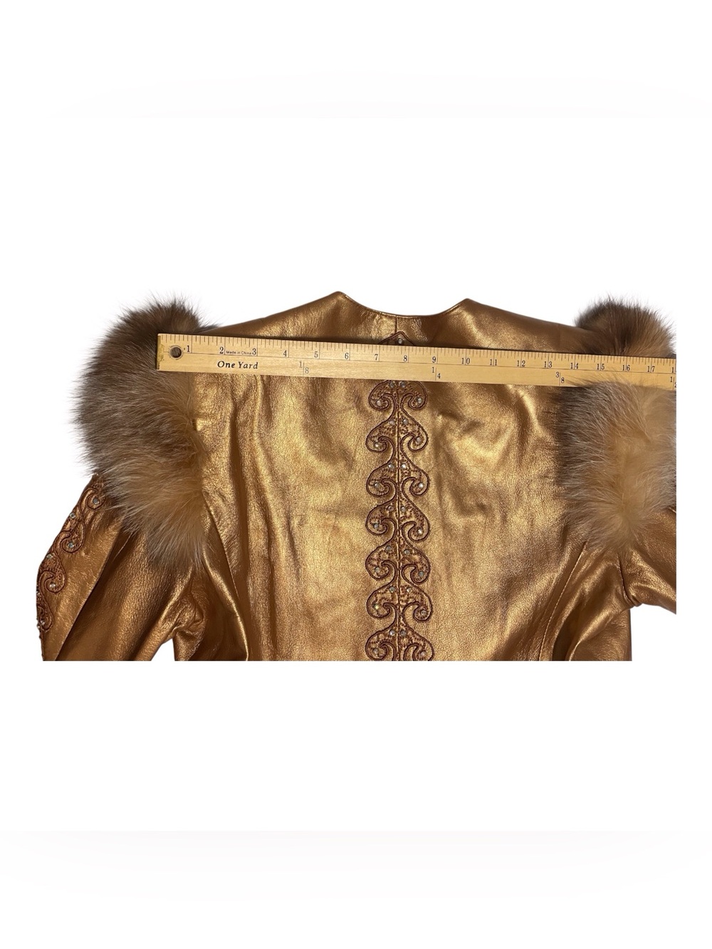 Vintage Dero by Rocco D'Amelio Women's Metalic Copper Fur Jacket,M - Picture 10 of 14
